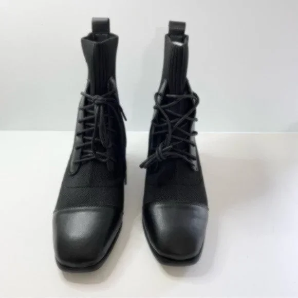 US Size 10, EU Size 41 C. Paravano Black Boots Mesh Combat Boots Womens Shoes - Picture 3 of 13